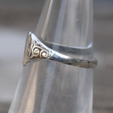 Vintage Sterling Heart Signet Ring 5.25