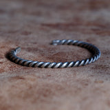 Vintage Sterling Silver Braided Cuff Bracelet 6.5"