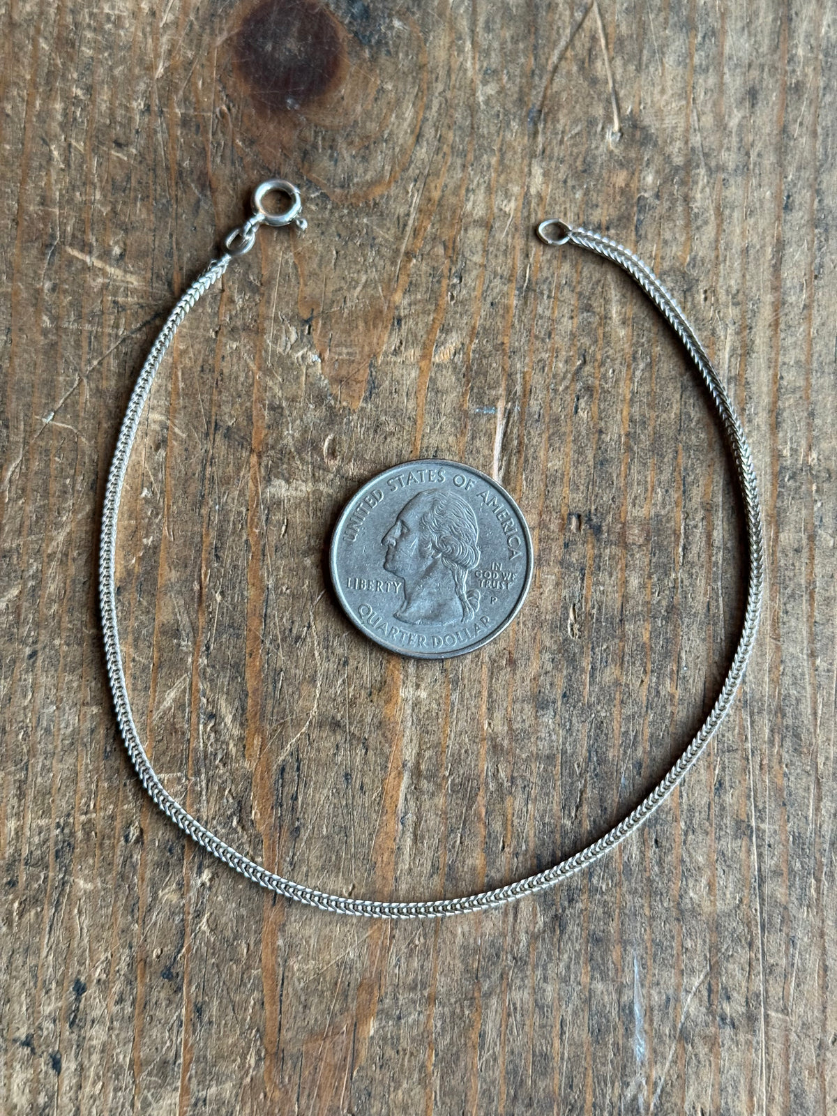 Vintage Sterling Silver Square Foxtail Chain Bracelet