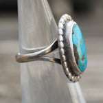 Vintage Sterling Turquoise Ring 4.25