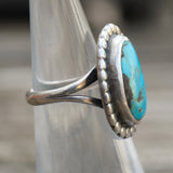 Vintage Sterling Turquoise Ring 4.25