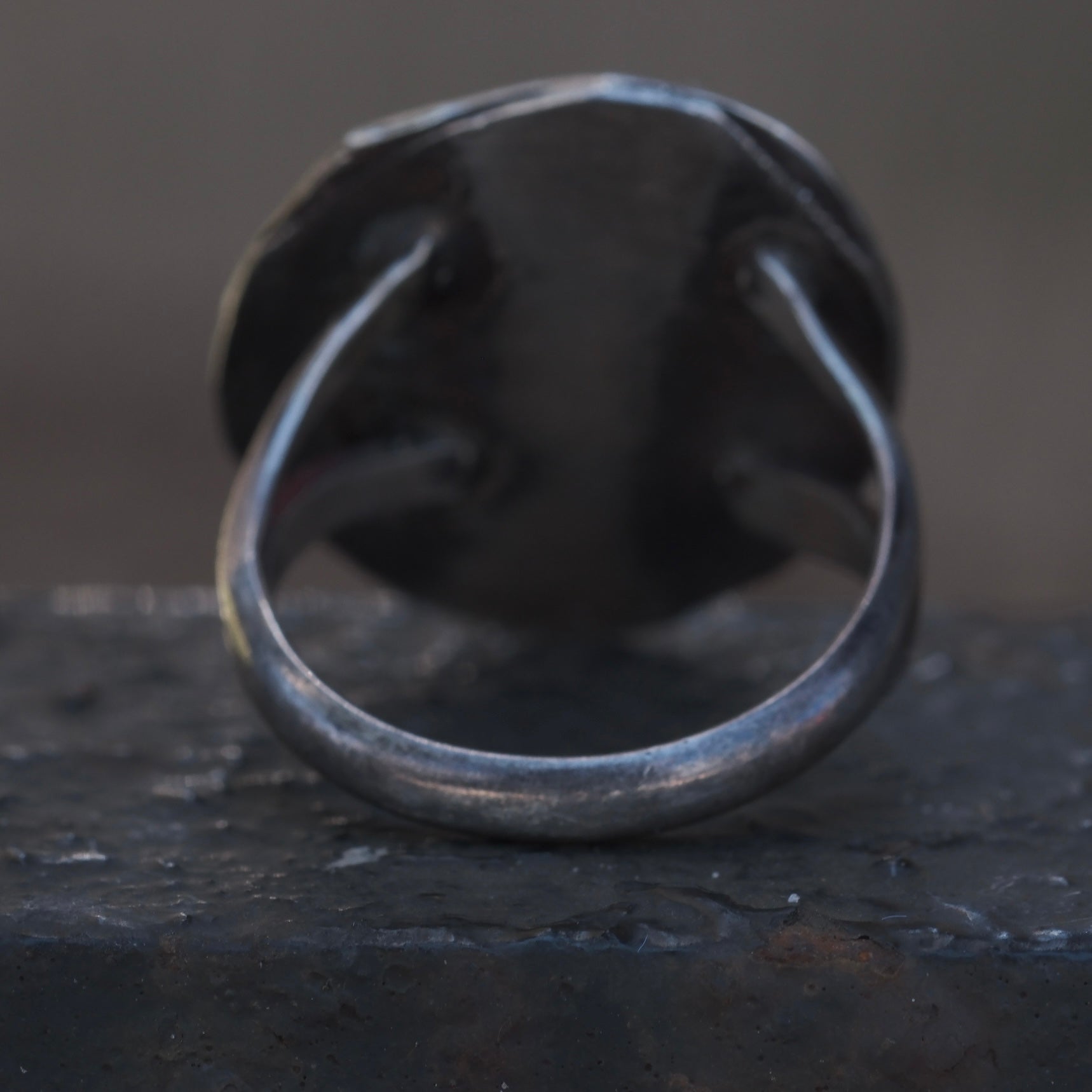 Vintage Sterling Turquoise Roper Ring 9.25