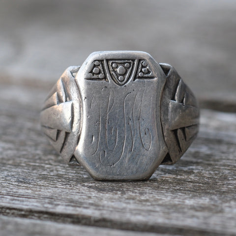 Vintage Sterling Silver Signet Ring 9