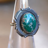 Vintage Sterling Turquoise Ring 3.75