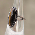 Vintage Sterling Tigers Eye Roper Ring 6.25