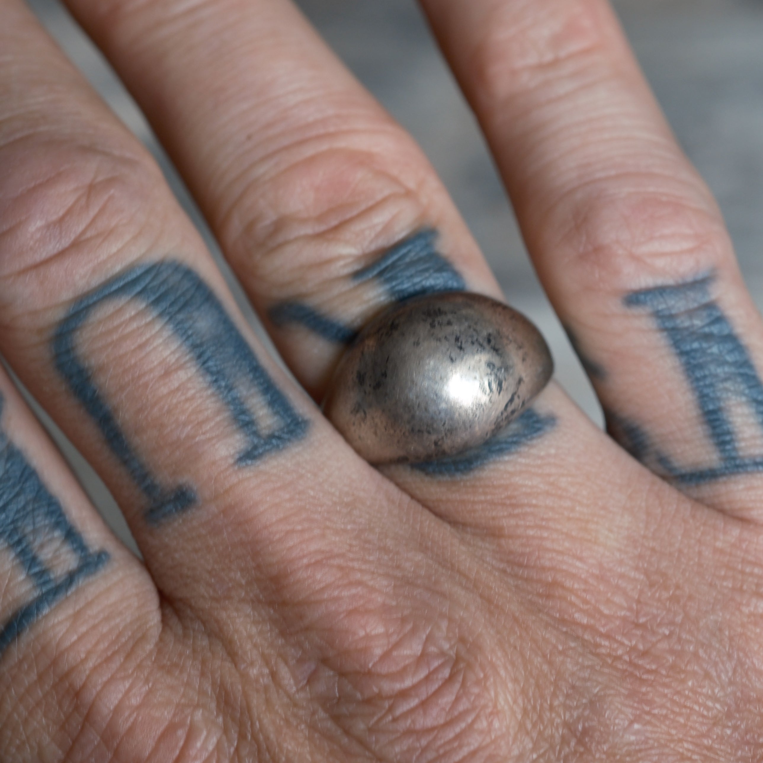 Vintage Sterling Silver Modernist Ring 8.25