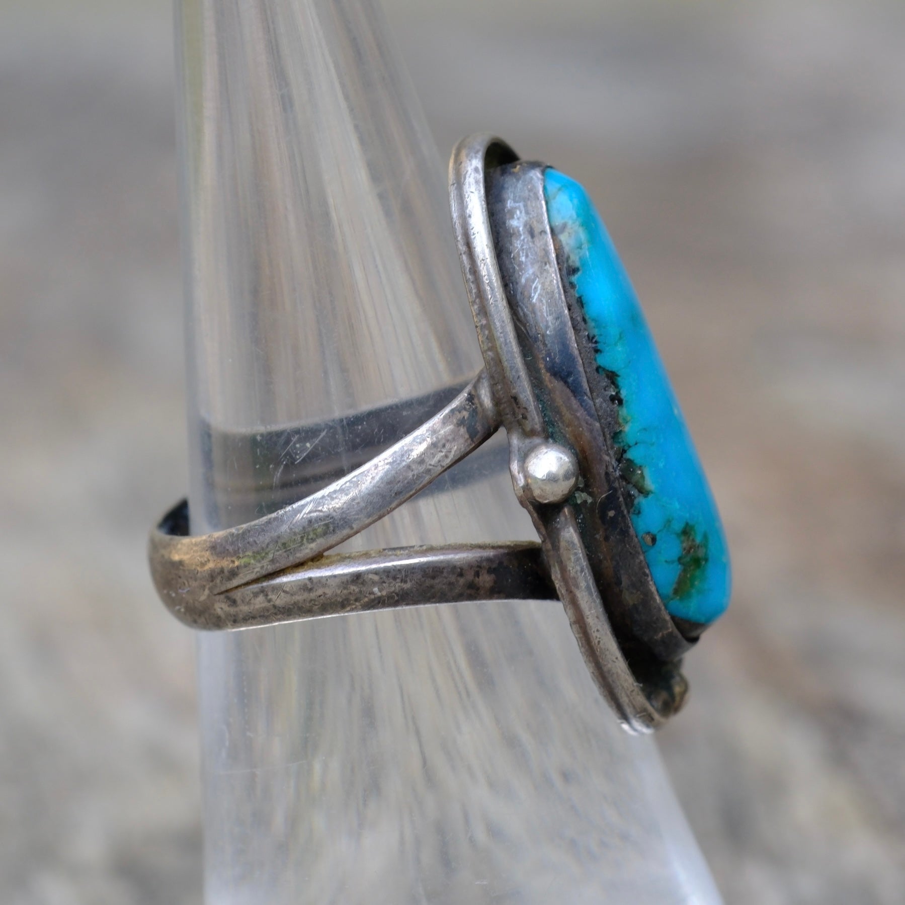 Vintage Sterling Turquoise Ring 6.25