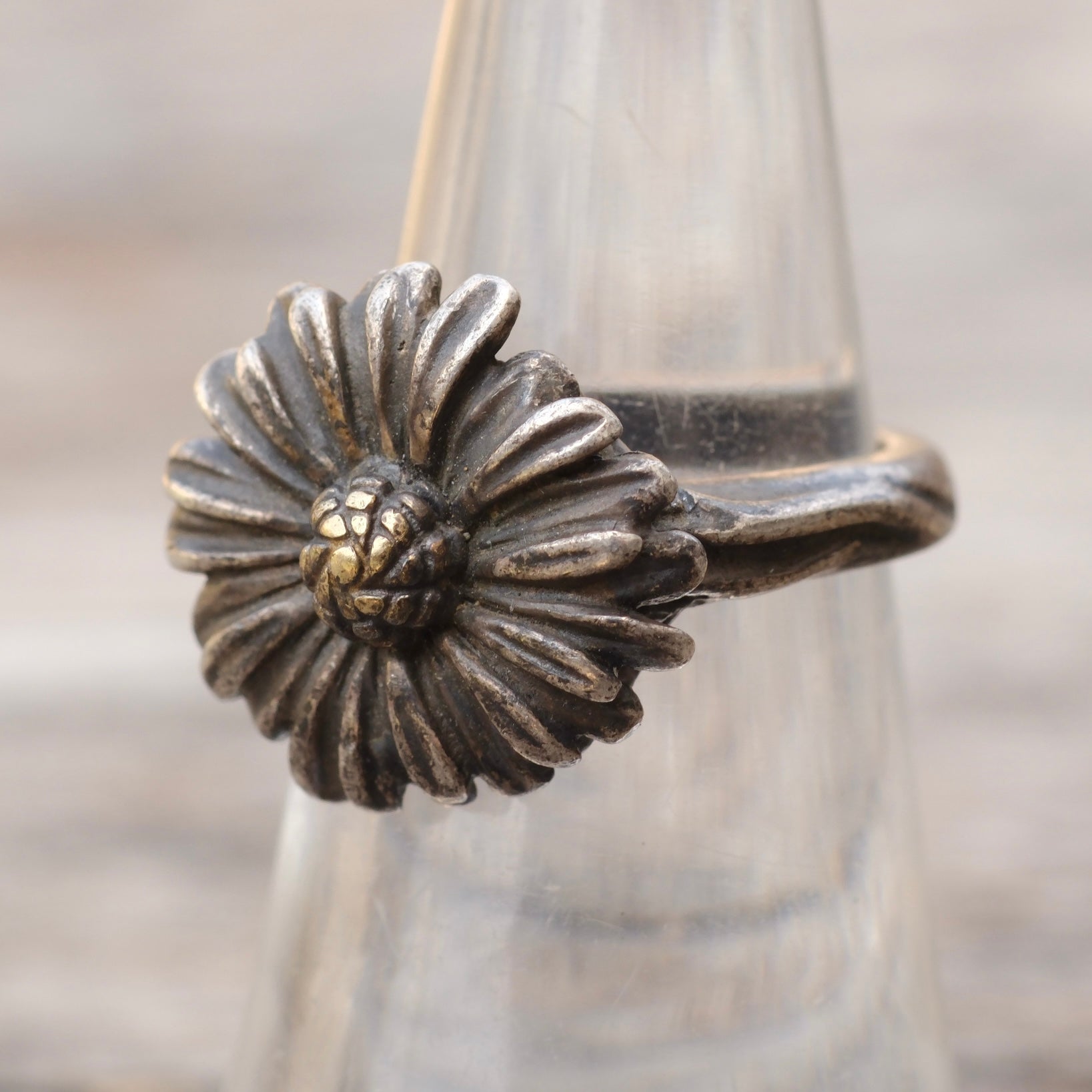 Vintage Sterling Flower Ring 5.75