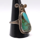 Vintage Sterling Turquoise Ring 9.75