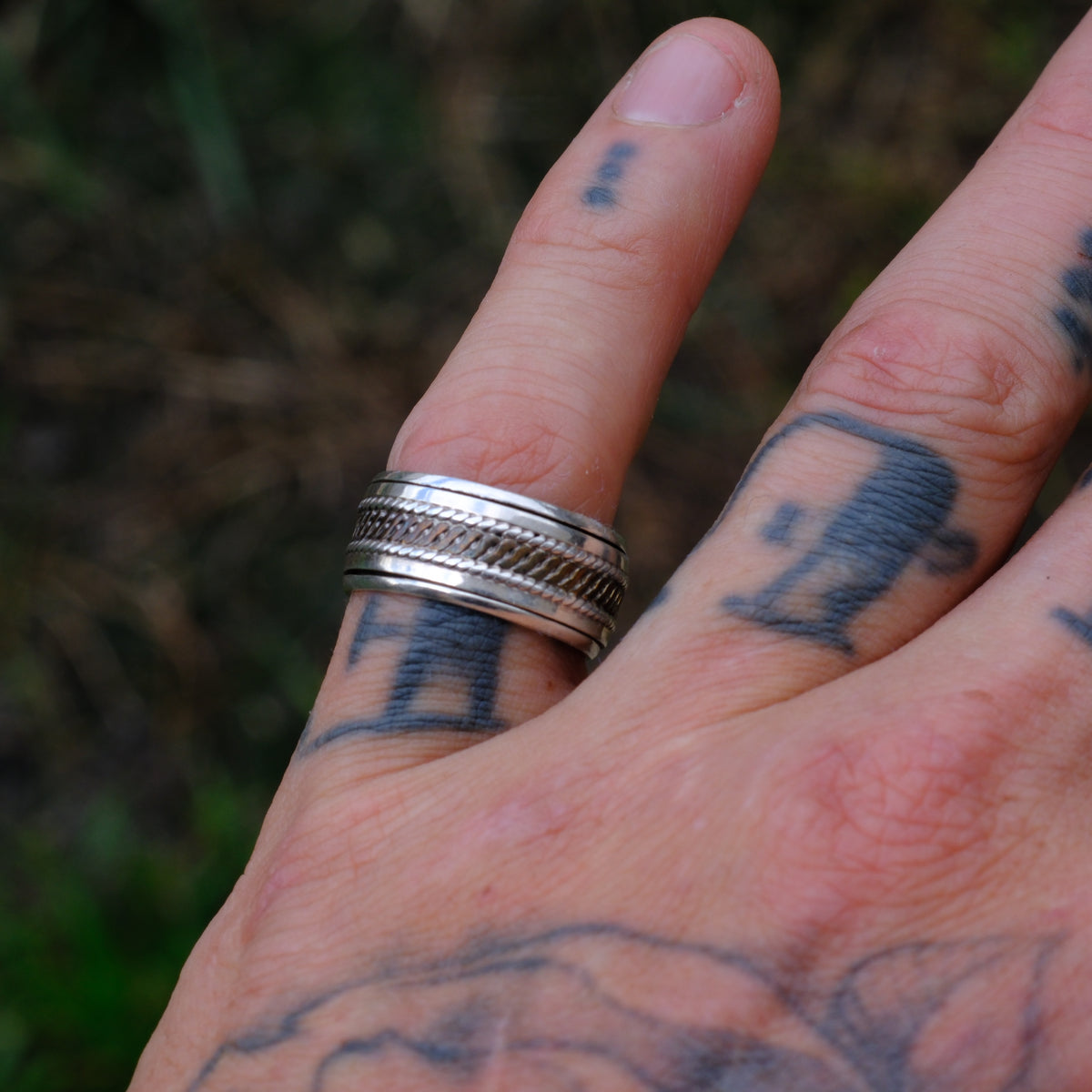 Vintage Sterling Braided Band Ring 7.5