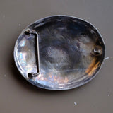 Vintage Sterling Turquoise and Coral Bear Claw Belt Buckle