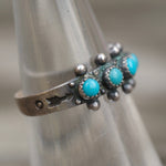 Vintage Sterling Turquoise Band 5.5