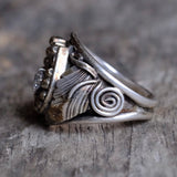 Vintage Sterling Silver Lucky Horseshoe CZ Ring 9.25