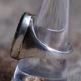 Vintage Sterling Turquoise and Jet Inlay Ring 9.25