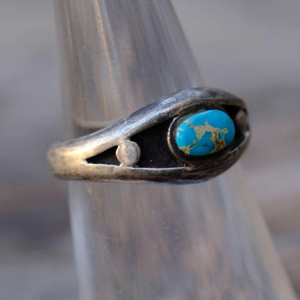 Vintage Sterling Turquoise Band 4.5