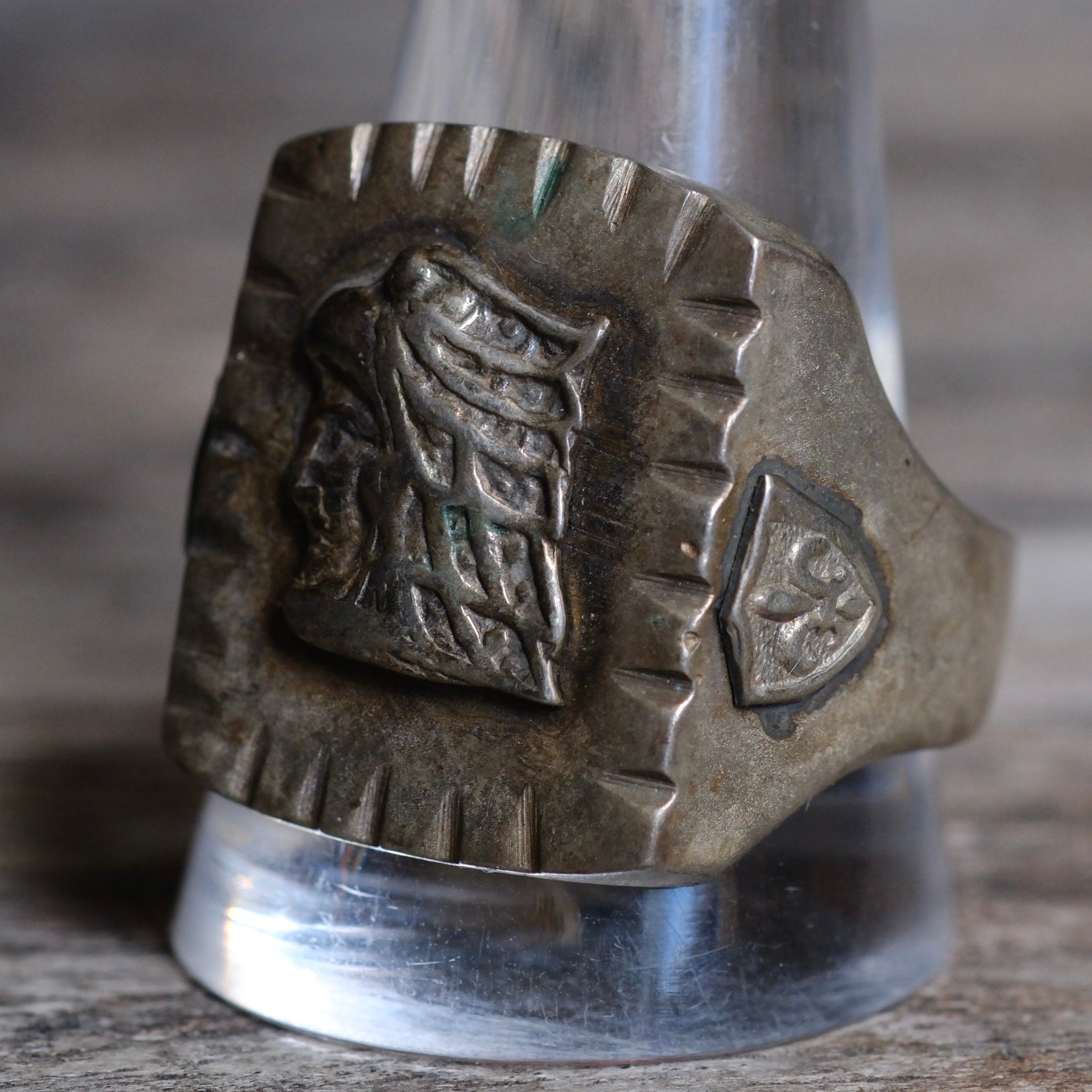 Vintage Mexican Biker Souvenir Aztec Warrior Ring 13