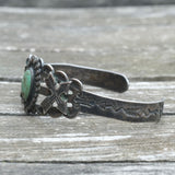 Vintage Sterling Turquoise Crossed Arrows Cuff