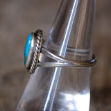 Vintage Sterling Turquoise Roper Ring 6.5