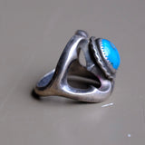 Vintage Sterling Turquoise Sandcast Ring 5