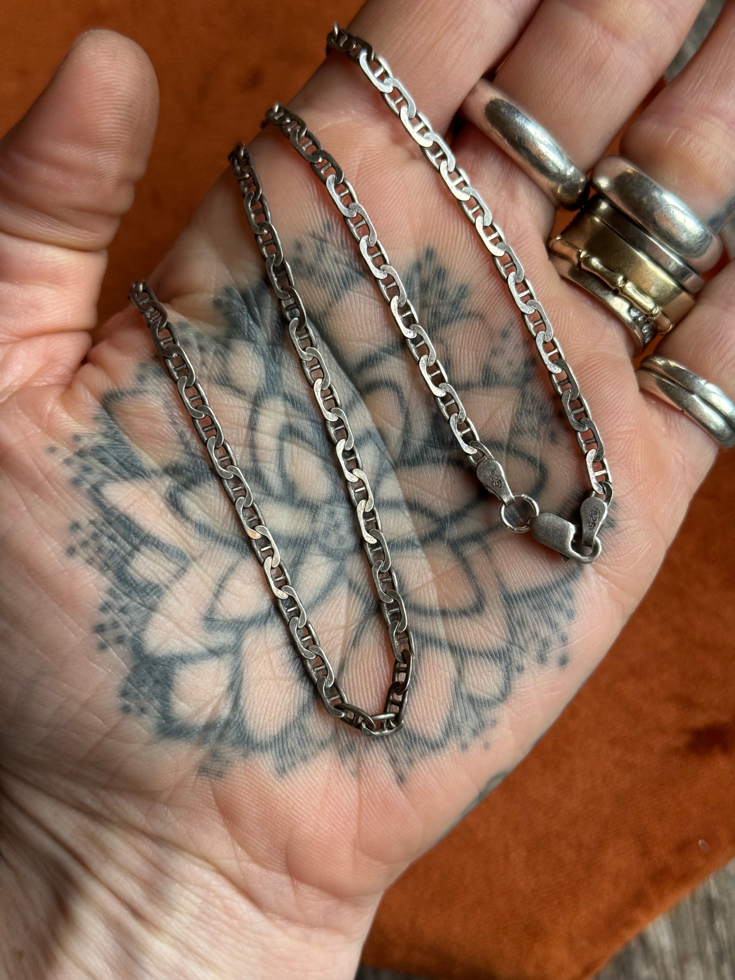 Vintage Sterling Silver 24” Mariner Chain