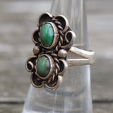 Vintage Sterling 2-Stone Turquoise Ring 7