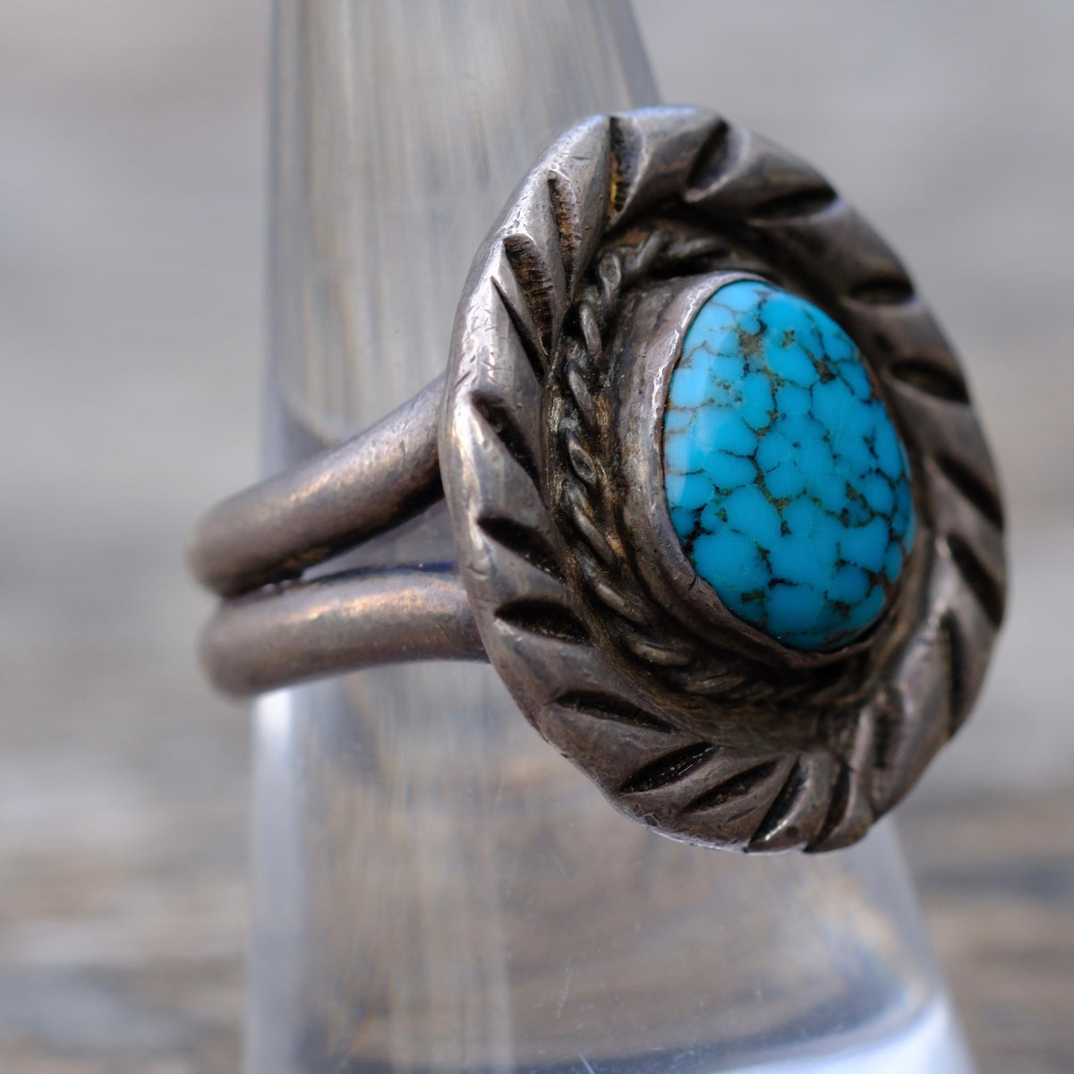 Vintage Sterling Turquoise Ring 8