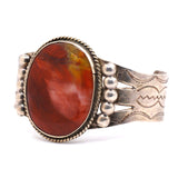 50's Vintage Agate Stamped Cuff Bracelet