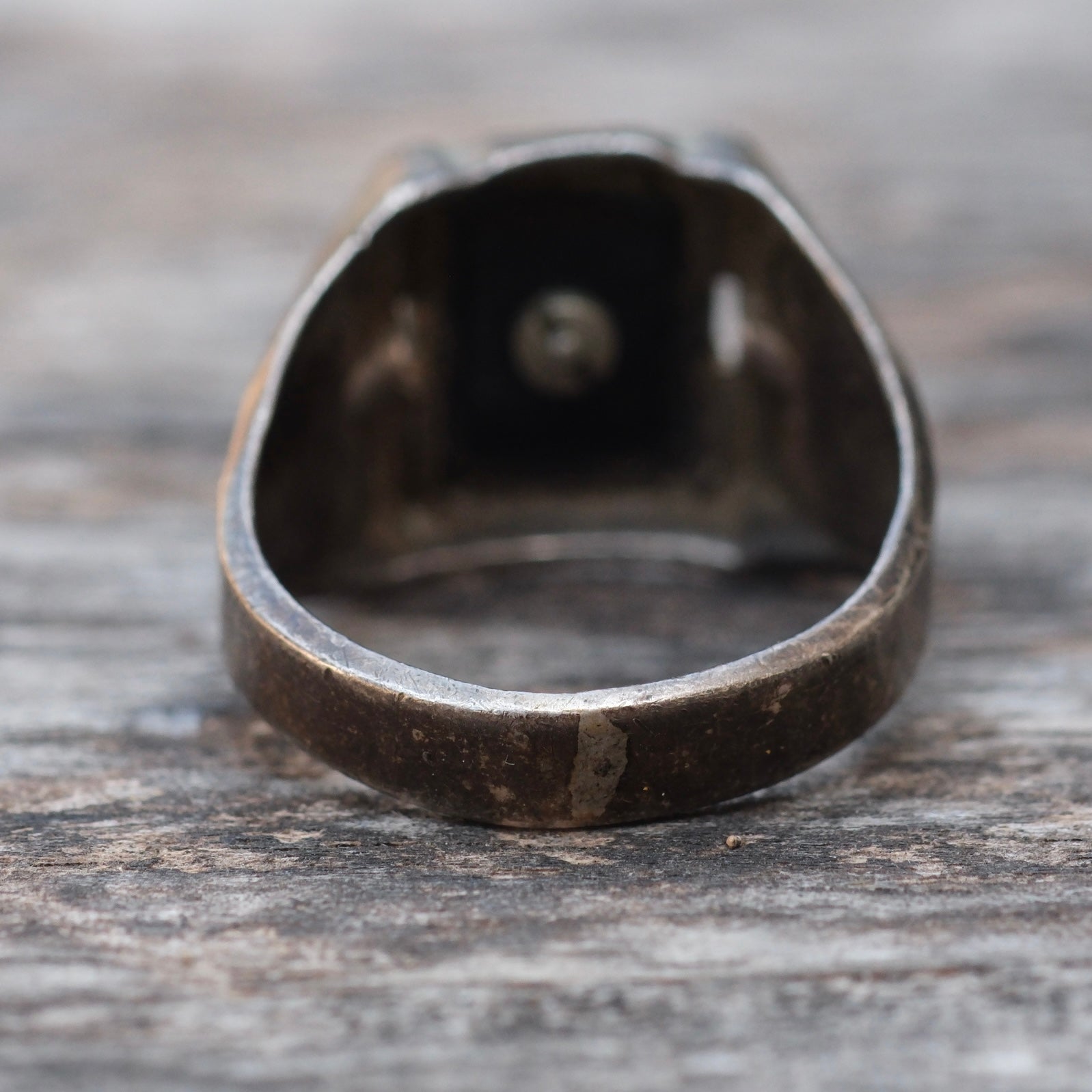 Vintage Sterling F Initial Signet Ring 10.5