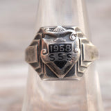 Vintage Sterling 1959 Class Signet Ring 6.75