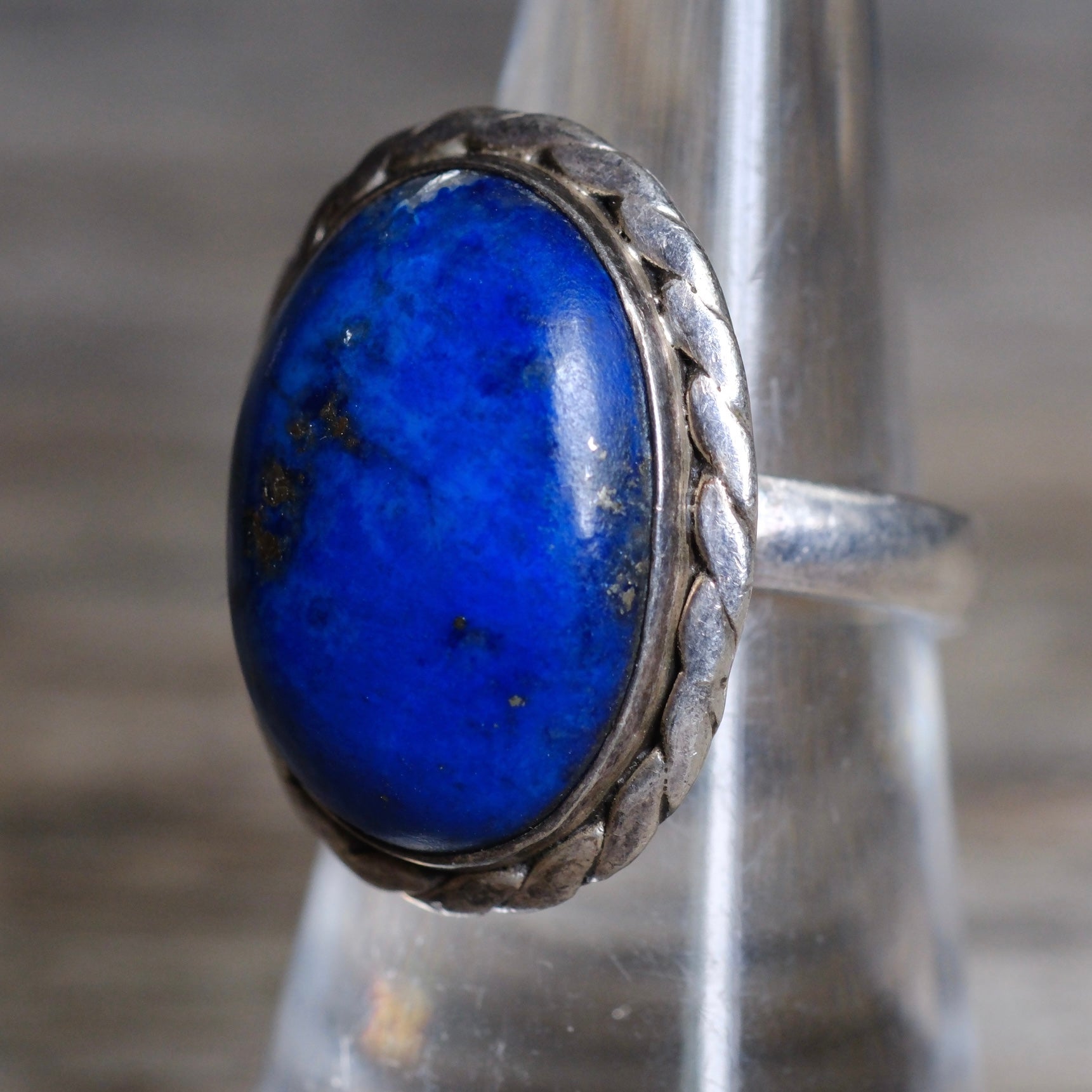 Vintage Sterling Lapis Ring 7.5
