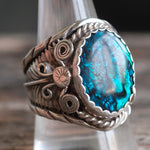 Vintage Sterling Abalone Ring 10.75