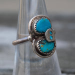 Vintage Sterling Effie Turquoise Snake Ring 6.75