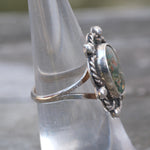 Vintage Sterling Turquoise Shadowbox Ring 5.5