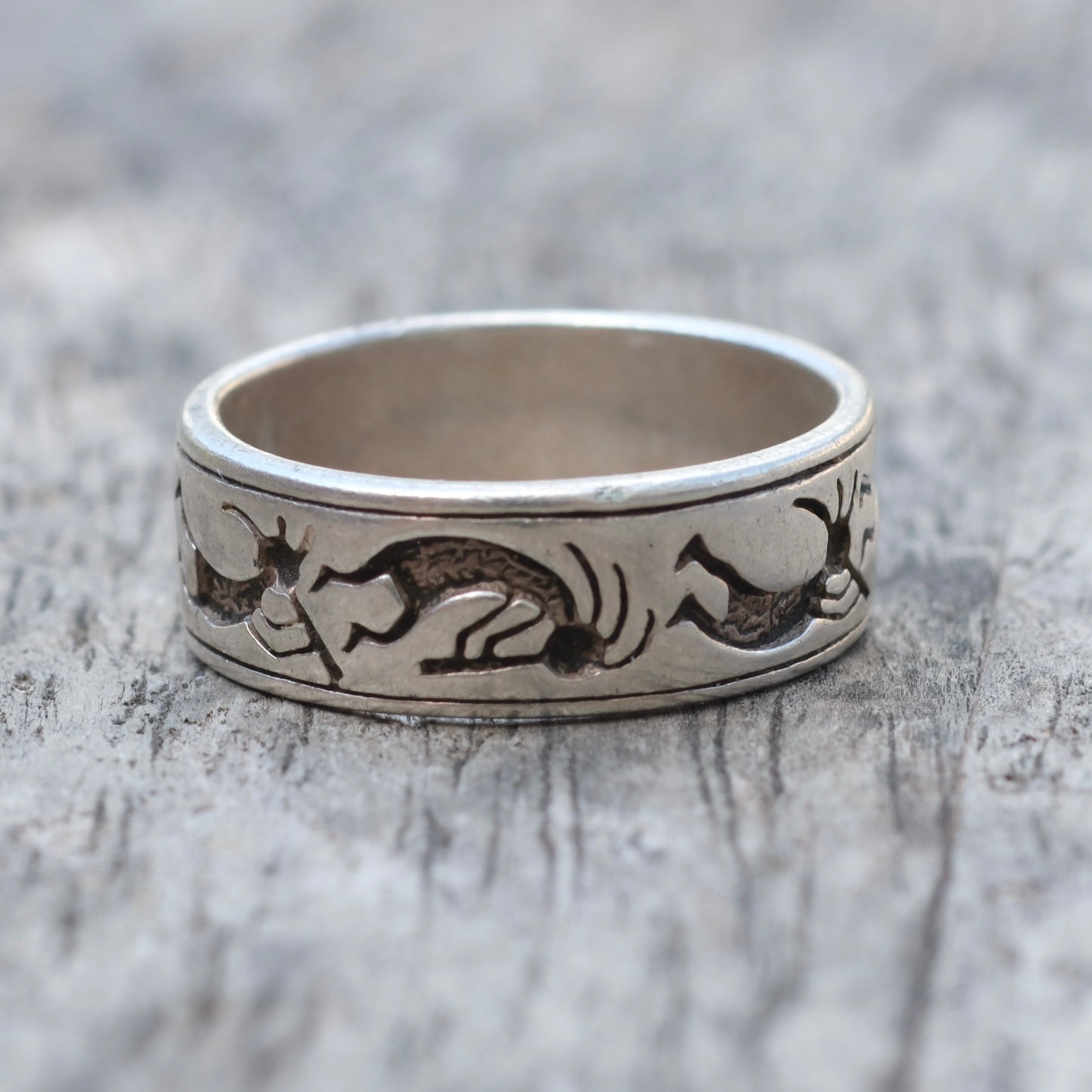 Vintage Sterling Silver Kokopelli Ring 7.5