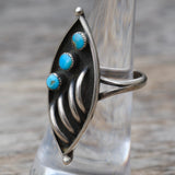 Vintage Sterling Turquoise Ring 7.5