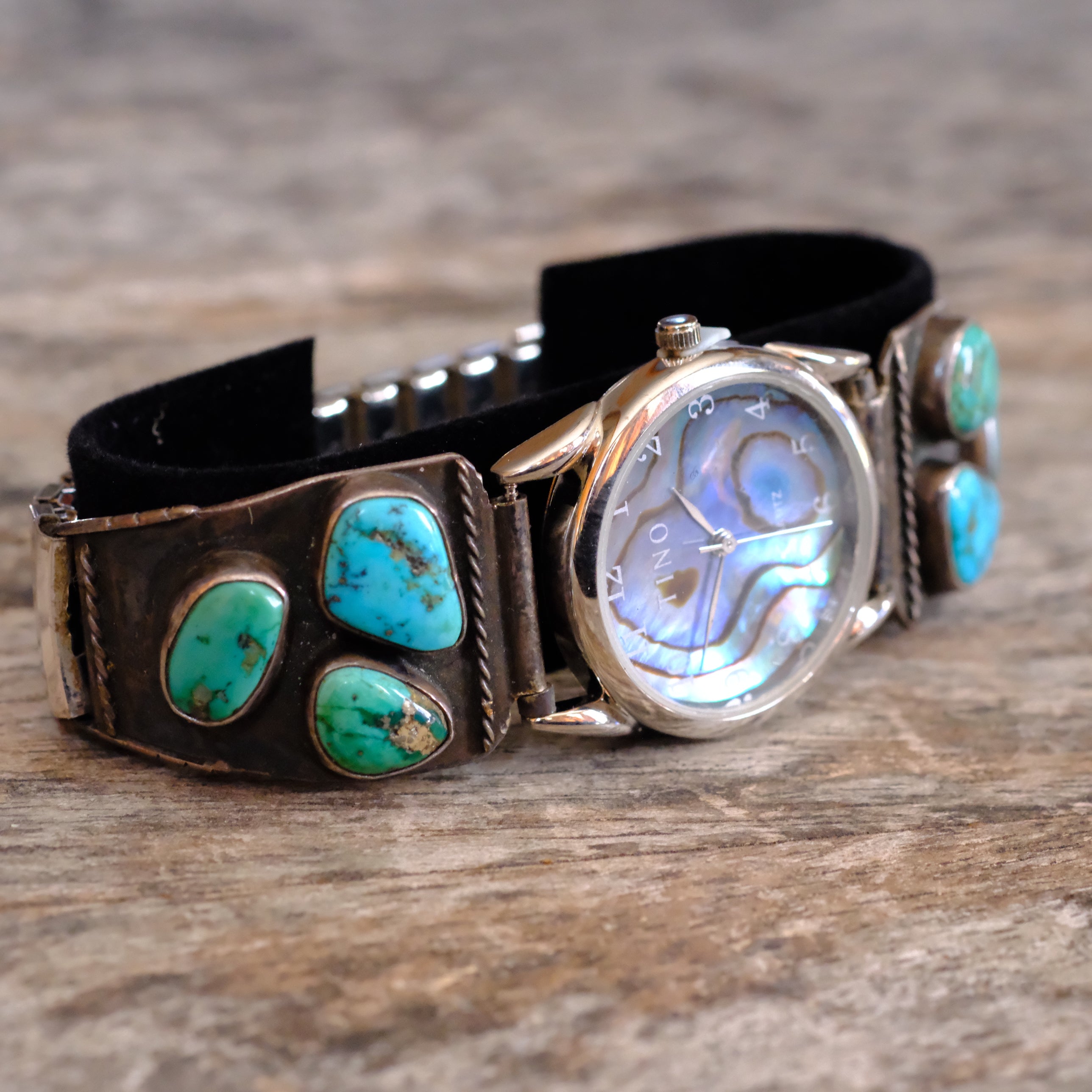 Vintage Sterling 6-Stone Turquoise Watch