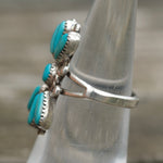 Vintage Sterling Turquoise Cluster Ring 5