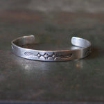 Vintage Sterling Silver Stamped Cuff