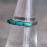 Vintage Sterling Turquoise Inlay Band 5.75
