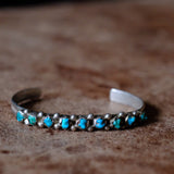Vintage Sterling Turquoise Cuff Bracelet 6.5"