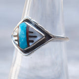 Vintage Sterling Zuni Inlay Band 7.5