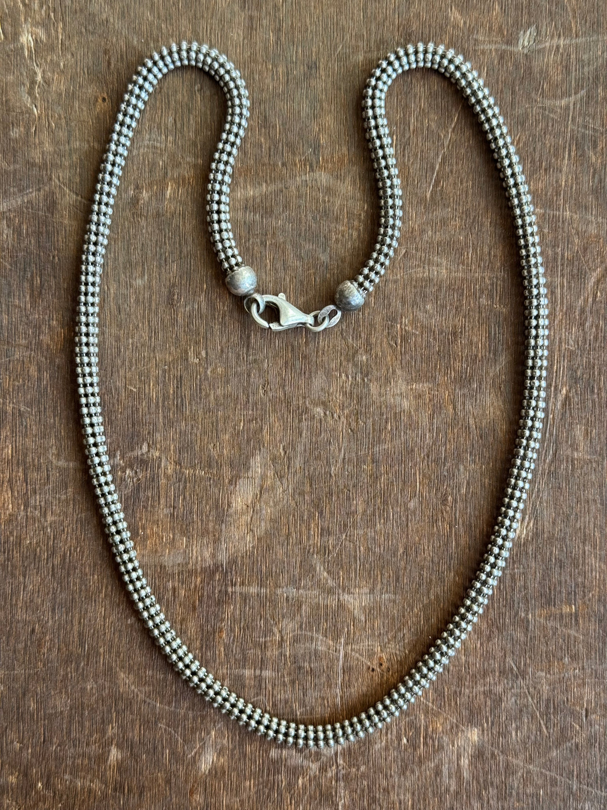 Vintage Sterling Silver 18.5” Popcorn Chain