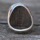 Vintage Sterling Zuni Inlay Ring 9.75