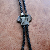 Vintage Sterling Multistone Inlay Zuni Headdress Bolo Tie