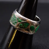 Older Vintage Sterling Turquoise Inlay Band 8.75