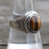 Vintage Sterling Tigers Eye Ring 8.75