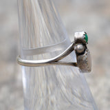 Vintage Sterling Turquoise and Mother Of Pearl Feather Ring 5.25