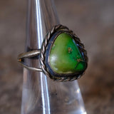 Vintage Sterling Turquoise Roper Ring 6.75