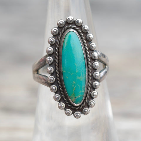 Vintage Sterling Turquoise Ring 5.75