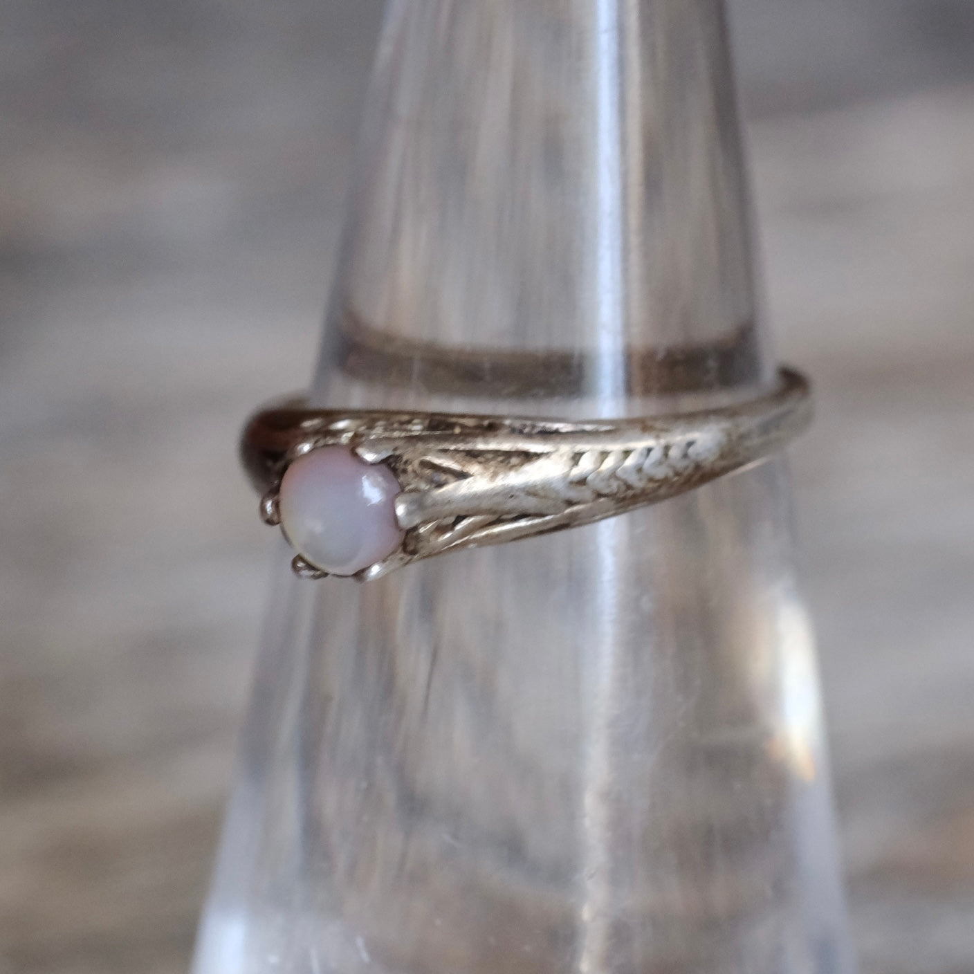 Vintage Sterling Moonstone Ring 4.75